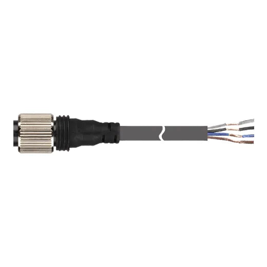 CIDH4-3 Cable oil resistant con conector hembra recto DC M12 4P 4 hilos 3mt