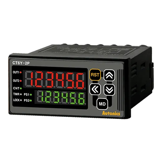CT6Y-2P4 Contador/Timer LED 4dígitos 72WX36H 1NA+1NANC + NPN 100-240VCA
