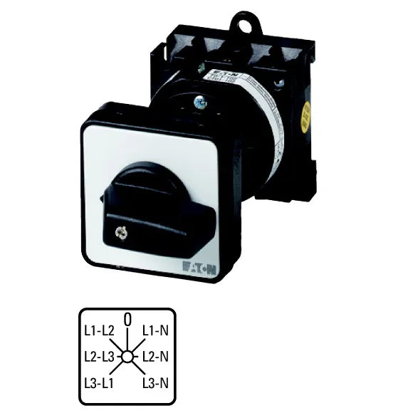 T0-3-8007/Z Interruptor CAM Voltimetro 3XPH-PH,3XPH-N 3+NP 6contactos 20A P/riel