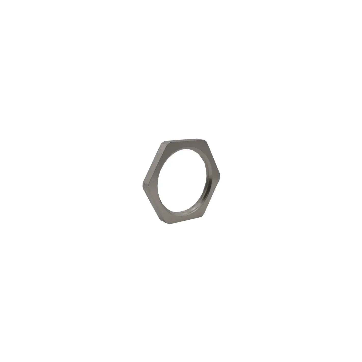 Contratuerca hexagonal M32 latón niquelado rosca métrica altura 4.0mm ORTAC