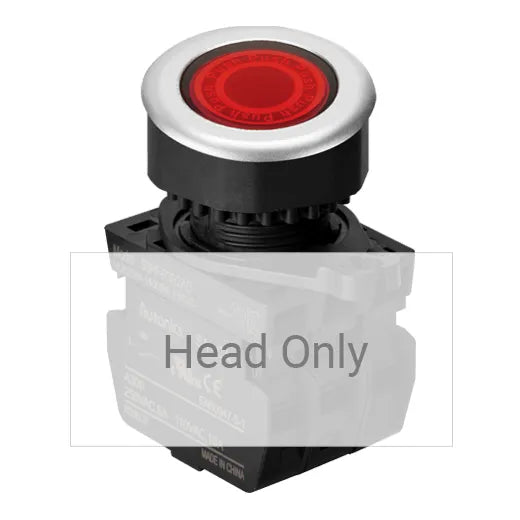 S3PF-P3R Botón pulsador redondo iluminado rasante 30mm momentáneo rojo