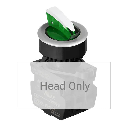 S3SFN-L1G Selector de palanca corta iluminado 2 posiciones 30mm momentáneo verde