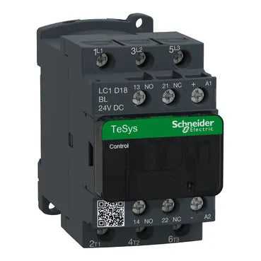 Contactor TeSys Deca 3P 18A 440Vca bobina bajo consumo 24Vcc IP20