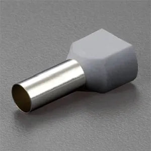 Terminal doble tipo ferrul aislada 4.0mm² 12AWG 100pz Gris