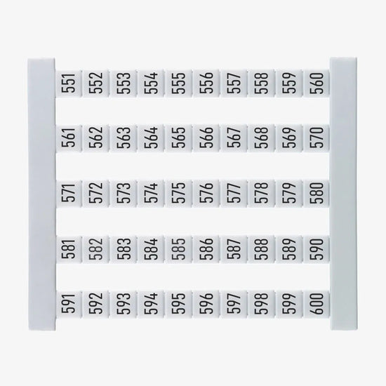 DEK 5 FS 551-600 Etiquetas para clema 5Hx5Wmm 551-600 Vertical 50Pz