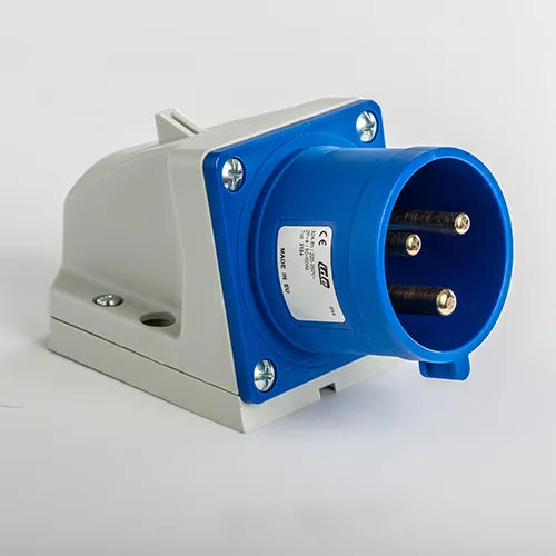 Clavija mural 32A 2P+T 230VCA 6h Azul IP44