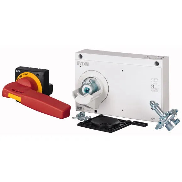 NZM4-XTVDVR Maneta giratoria montaje en puerta rojo-amarillo Tamaño 4