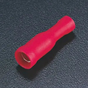 Terminal tipo bala hembra aislado 0.5-1.5mm² 22-16AWG 100pz Rojo