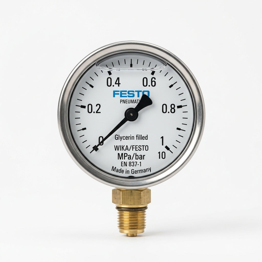 FESTO Manometro con glicerina  de 0 a 1 mpa conexión 1/4 NPT