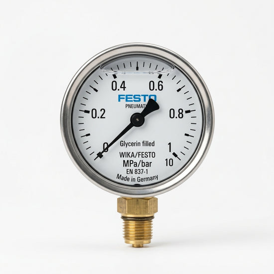 FESTO Manometro con glicerina  de 0 a 1 mpa conexión 1/4 NPT