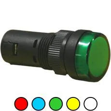 EBCHQ Indicador luminoso plano 16mm tipo luz piloto LED 24VAC/DC Azul