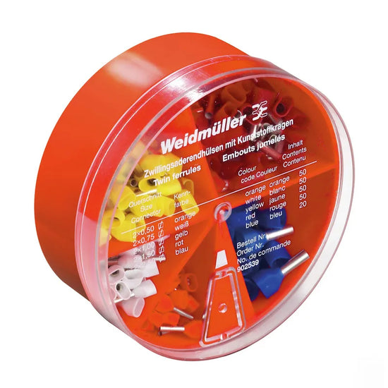 ZH-BOX 0,5-2,5QMM Caja con surtido de ferrules dobles aislados 0.5-2.5 mm²