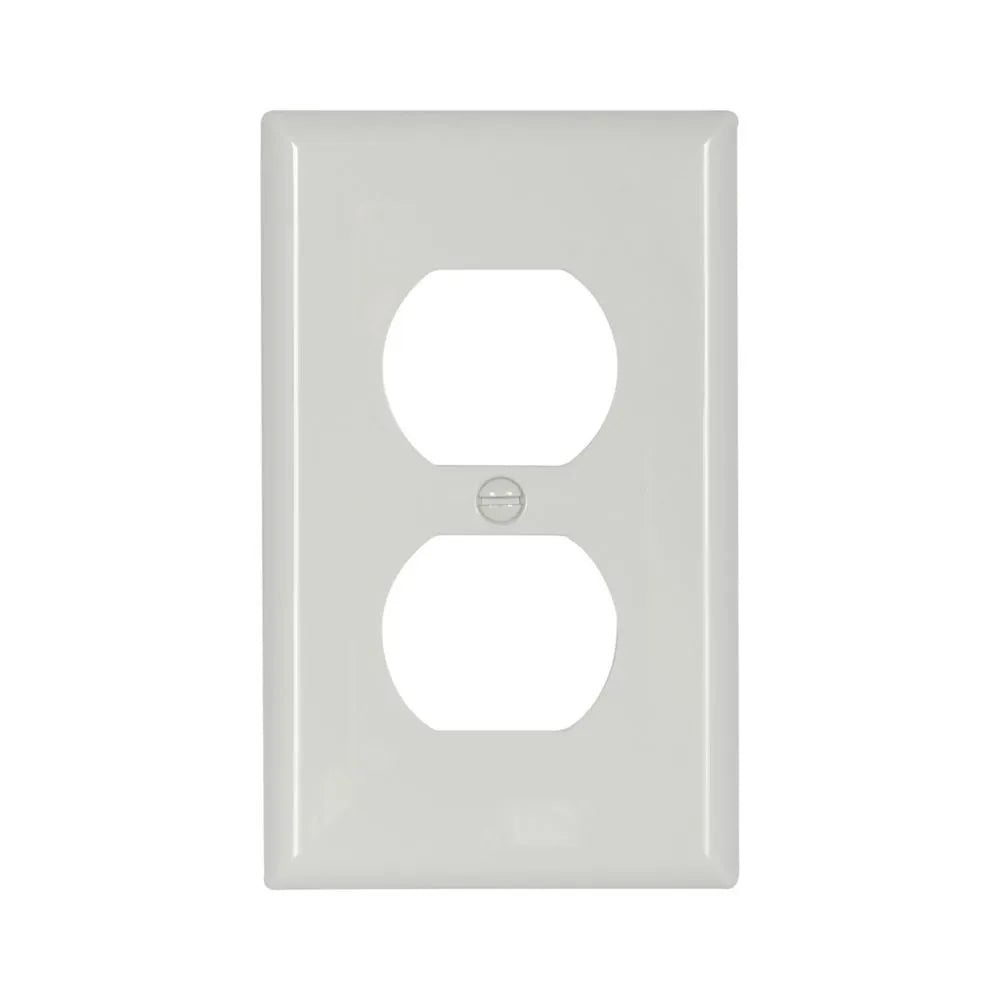 Placa para receptáculo dúplex de naylon blanca