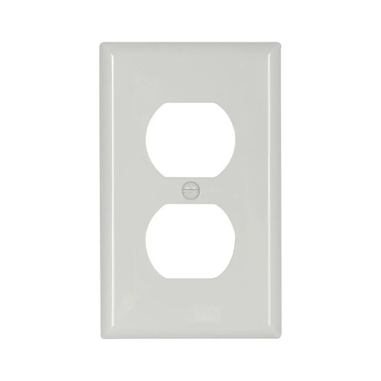 Placa para receptáculo dúplex de naylon blanca