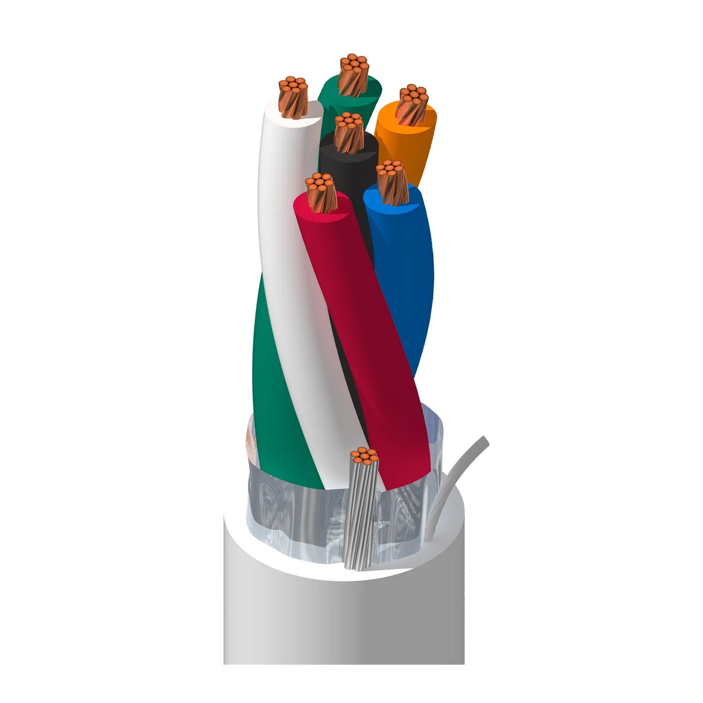 Cable Belden 6X18 AWG blindado con pantalla de aluminio PVC Gris bobina 305mts