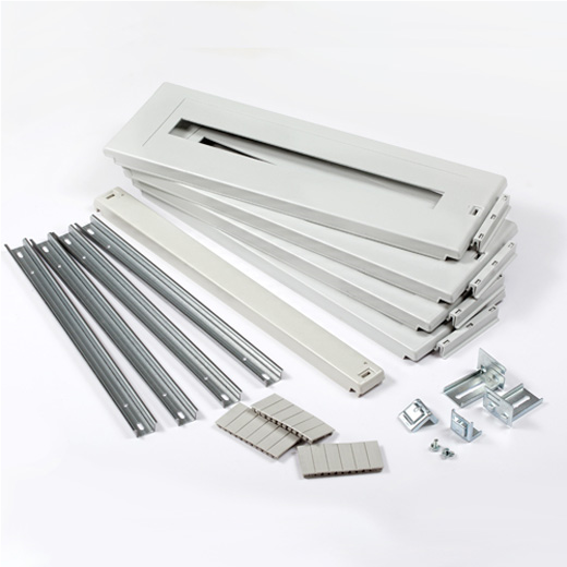 ATLANTIC Kit de 3 tapas modulares 200 mm+1 tapa ciega 50mm+3 raíles DIN 72mod