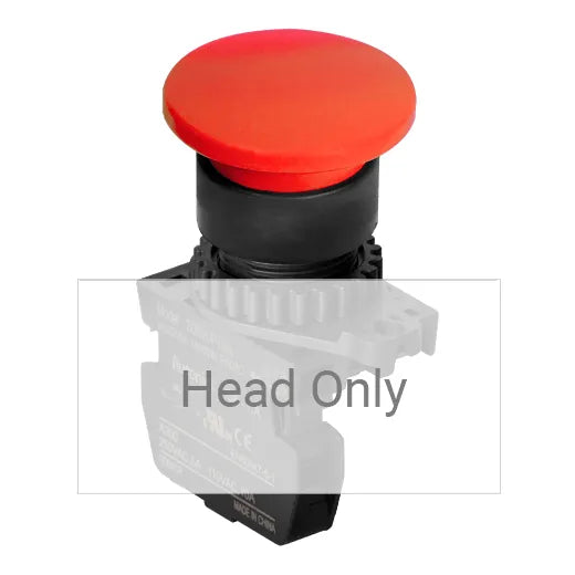 S2BR-P1R Botón pulsador hongo 22mm momentáneo rojo
