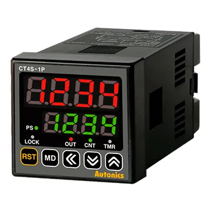 CT4S-2P4T Contador/Timer LED 4dígitos 48WX48H 2NA + NPN 100-240VCA