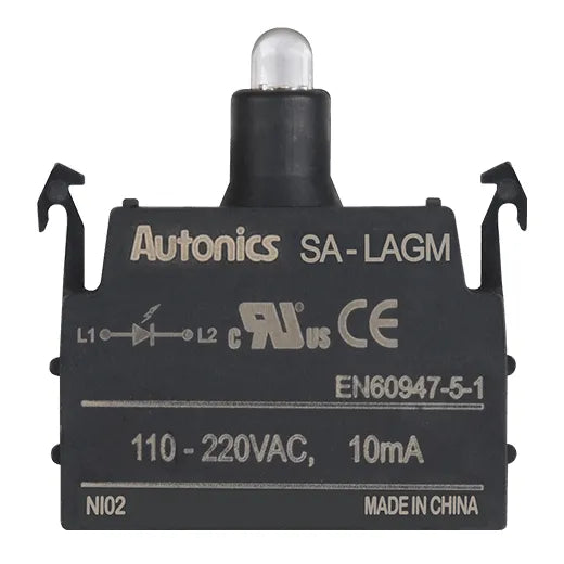 SA-LAGM Block LED modular 110-240VCA para botonería 22/30mm verde