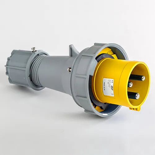 Clavija aérea 63A 2P+T 120VCA 4h Amarillo IP66-IP67