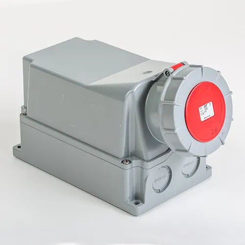 Base mural 125A 3P+N+T 220/400VCA 6h Rojo IP66-IP67