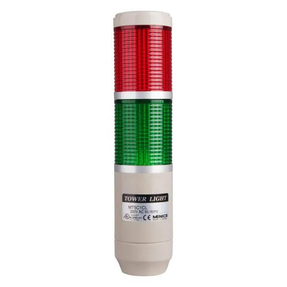 Torreta 56mm Luz fija / intermitente  80dB 24VCA/CD 2 Stack Color RG