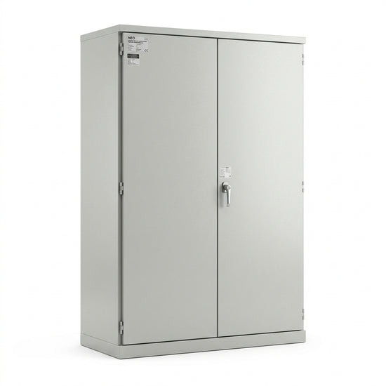 NEO Armario de acero galvanizado 2000Hx1200Wx600Dmm 2 puertas IP54 RAL7035