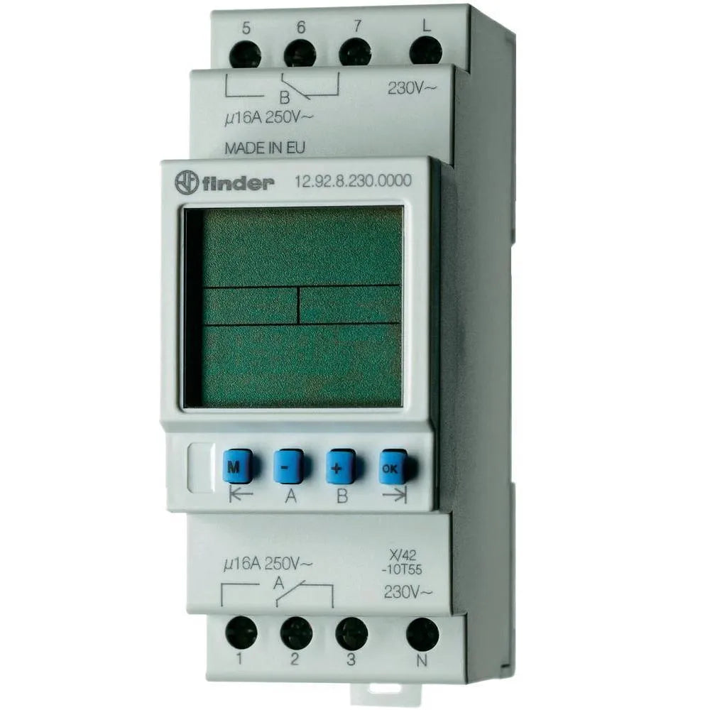 Interruptor horario digital semanal 230VCA 2CO 2NANC 16A 250VCA