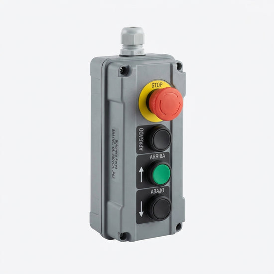 Botonera Aerea 4botones Apagado-Stop-Arriba-Abajo 3NA+1NC 4A 230VCA IP65