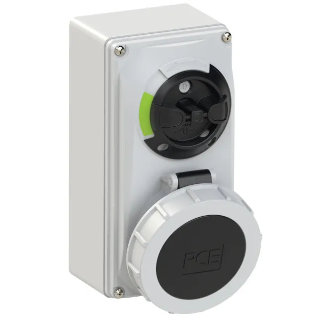 3835 Base mural/enc. 3P+T 7H 32A 400V IP67 Rojo
