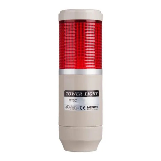 Torreta 56mm Luz fija / intermitente + zumbador 80dB 24VCA/CD 1 Stack Color R