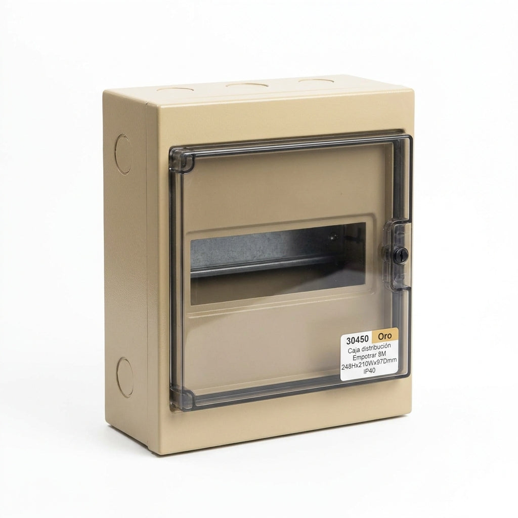 30450 Oro Caja distribución Empotrar 8M 248Hx210Wx97Dmm IP40 V/Transparente