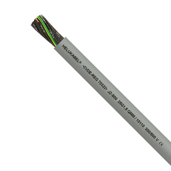 JZ-500 Cable control 16×16, 80°C, cobre, PVC/Gris, negro con num, 500v