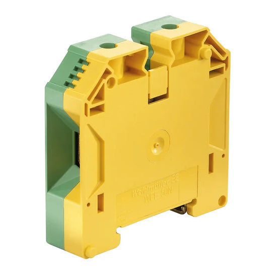 WPE 50N Clema compacta para tierra 50mm² 8AWG-1/0 1000VCA Verde-Amarillo