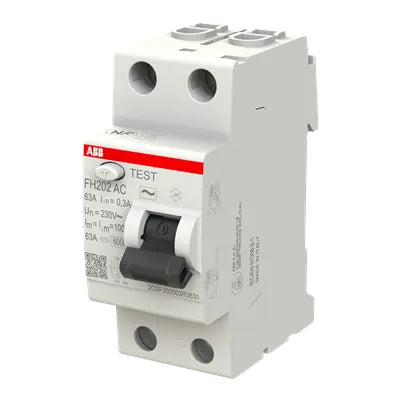 FH202 AC-63/0.3 Interruptor diferencial 2P 63A 230V 6kA montaje DIN IP2X