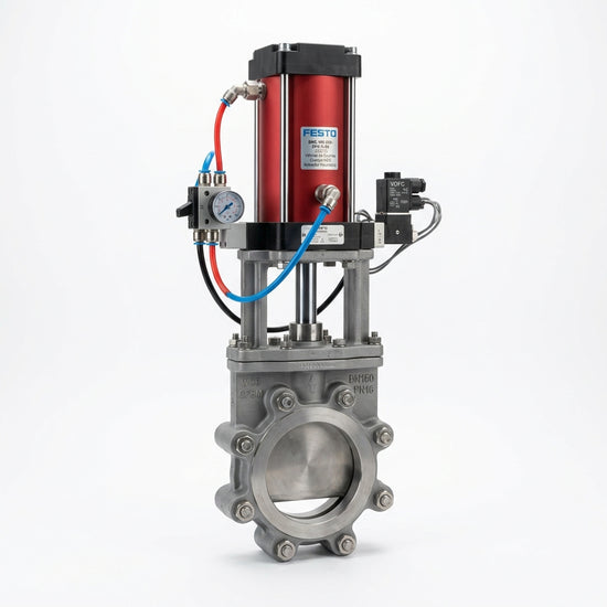 FESTO Válvula de Cuchilla Lug Cuerpo WCB Actuador Neumático