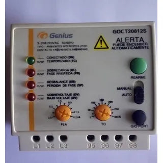 Relé 3ph de protección contra fallas de fase y sobrecargas 3.5-12.5A 208/220V
