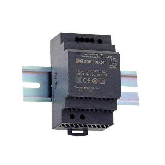 Convertidor de fuente de alimentacion DC-DC In 9-75V Out 5-24VDC 60W