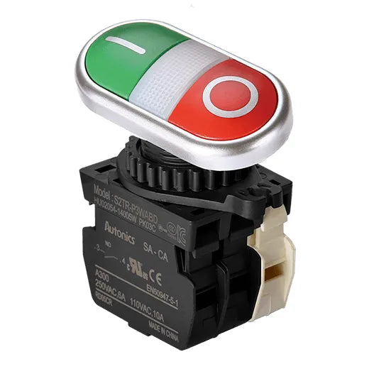 BOTON DOBLE C/RETO 1NANC LED 100-220VAC