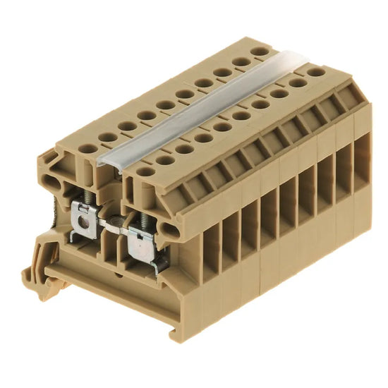 SAK 2.5/10/35 Set de 10 clemas de paso en color beige 2.5mm² 26-12AWG 24A 800VCA