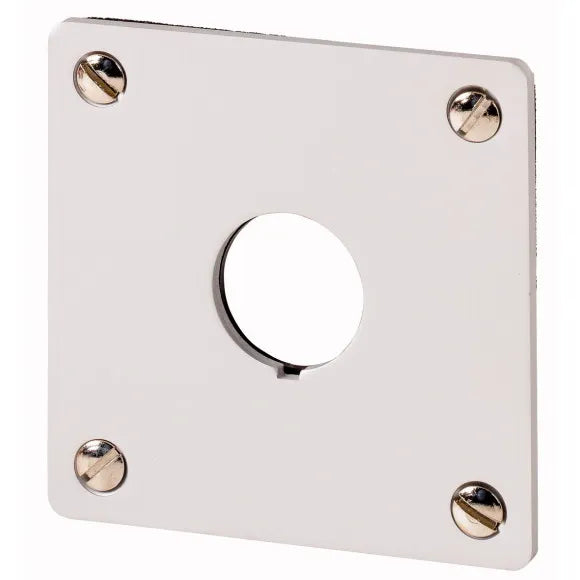 M22-E1 Placa empotrable de aluminio 1 orificio 72HX72Wmm color Gris
