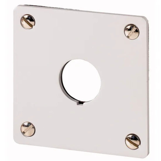 M22-E1 Placa empotrable de aluminio 1 orificio 72HX72Wmm color Gris