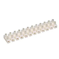 Regleta de conexión atornillada 12 polos 4mm² 22-14AWG 24A 450VCA Blanco