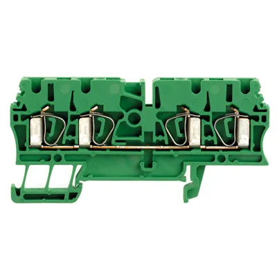 ZDU 2.5/4AN GN Clema de paso 4 conexiones 2.5mm² 26-12AWG 24A 800VCA Verde