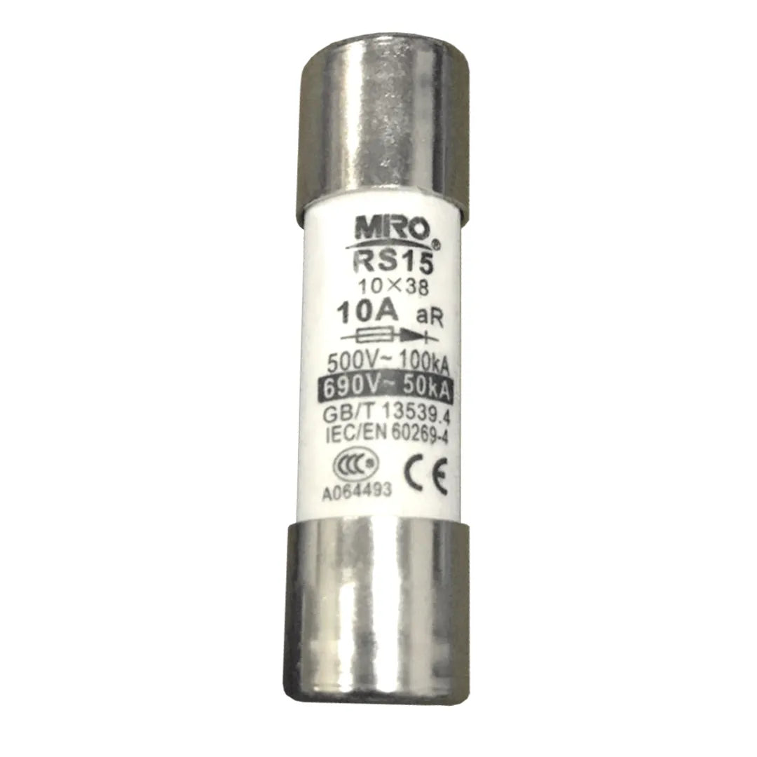 Fusible ultrarrápido para semiconductores Clase aR 10x38mm 12A 690VCA 100kA