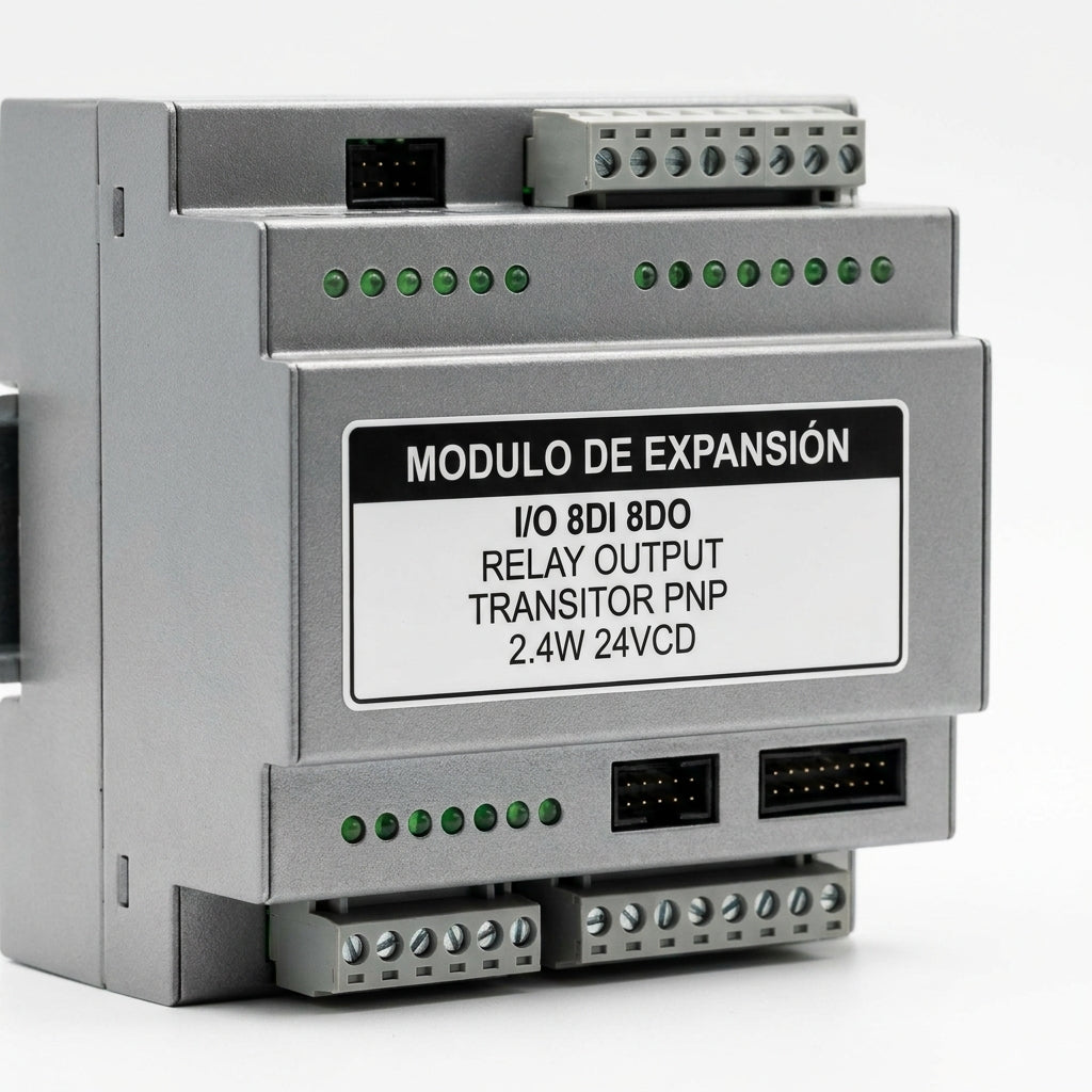 MODULO DE EXPANSIÓN I/O 8DI 8DO RELAY OUTPUT TRANSITOR PNP 2.4W 24VCD