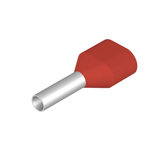 H1,5/16 ZH R Terminal doble ferrul aislado 16L 1.5mm² 16AWG W-Rojo 500PZ