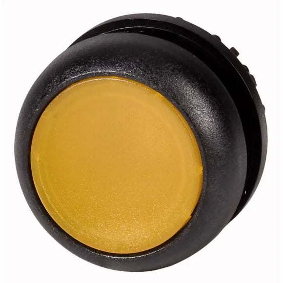 M22S-DL-Y Botón pulsador iluminado Plano B/negro 22mm Momentáneo Amarillo