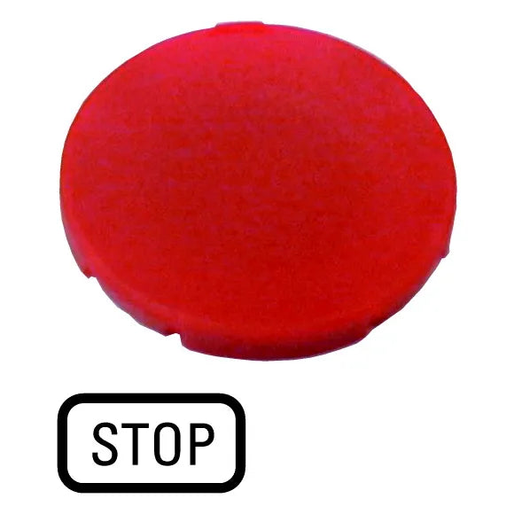 M22-XD-R-GB0 RMQ-Titan Placa para Botón diseño-Plano color Rojo -STOP-