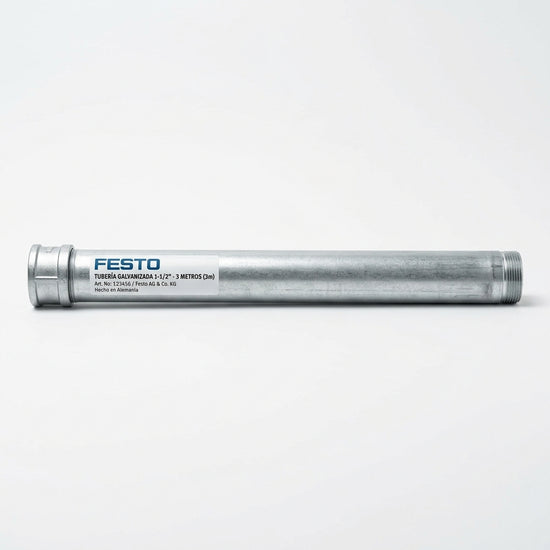 FESTO Tubo de 1-1/2" de 3 metros de largo, Galvanizado